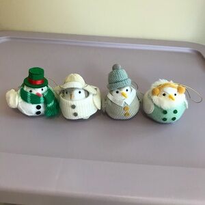 Target Wondershop Featherly Friends Christmas Fabric Bird Ornaments Lot of 4